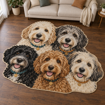 Shaggy Dog Friends TD131026354 Custom Shape Area Rug