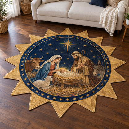 Midnight Nativity Star TD131026357 Custom Shape Area Rug