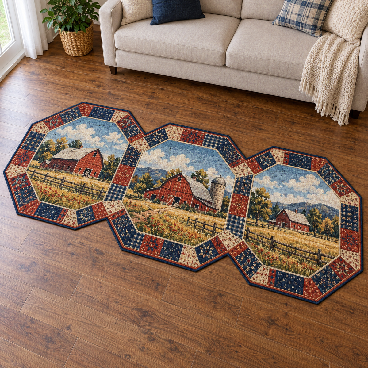 Country Barn Cameos TD131026360 Custom Shape Area Rug