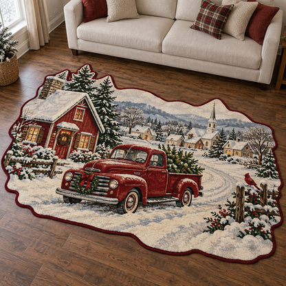 Holiday Village Trucks TD131026367 Custom Shape Area Rug