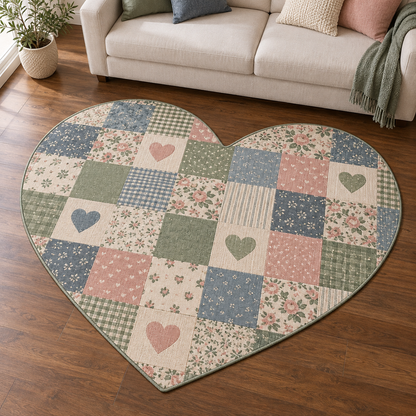 Pastel Heart Patchwork TD131026368 Custom Shape Area Rug