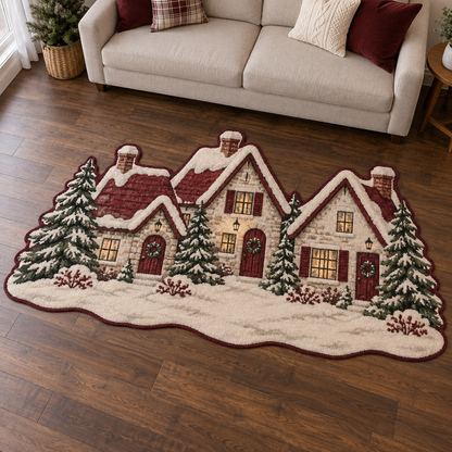 Snow Village Lane TD131026377 Custom Shape Area Rug