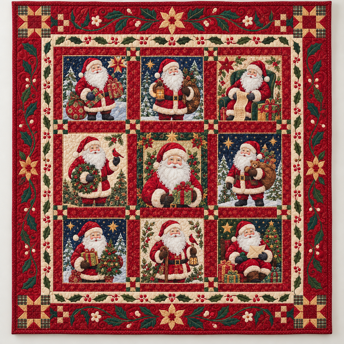 Traditional Santa Portrait Album TD141026382 Quilt Blanket