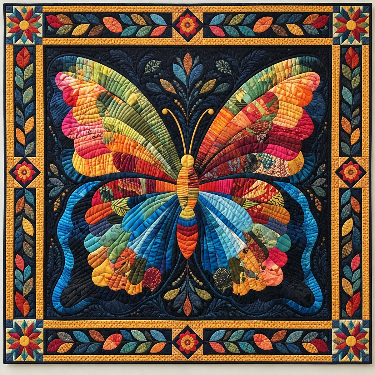 Rainbow Butterfly Patchwork TD141026385 Quilt Blanket