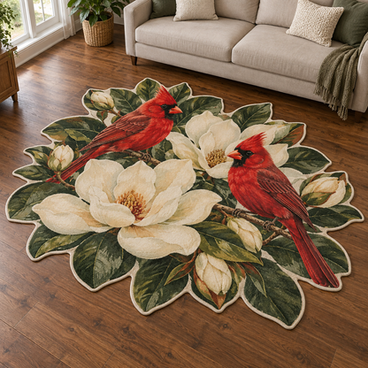Cardinal White Petals TD131026389 Custom Shape Area Rug