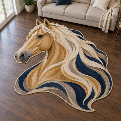 Palomino Ribbon Portrait TD131026390 Custom Shape Area Rug