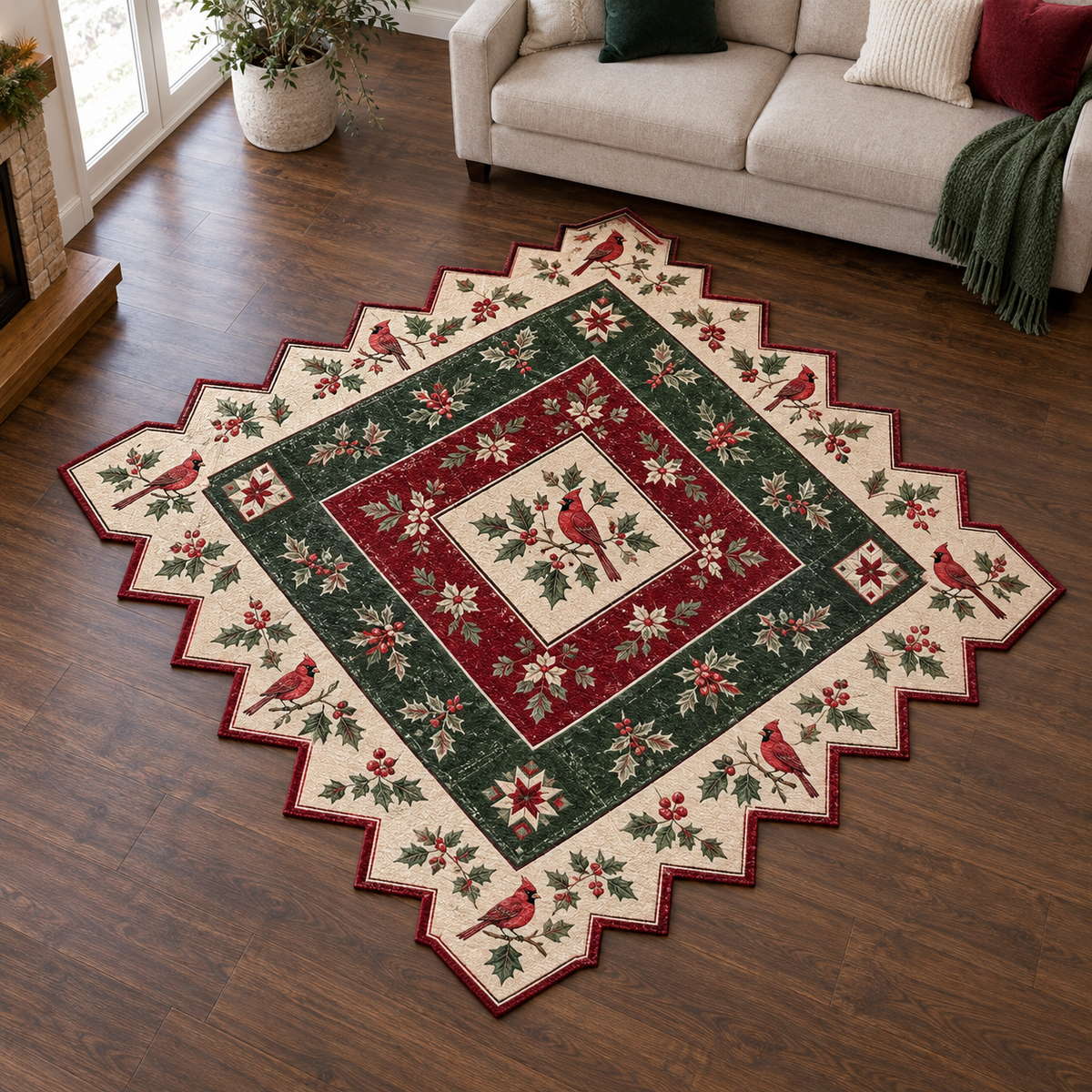 Cardinal Diamond Garland TD131026391 Custom Shape Area Rug