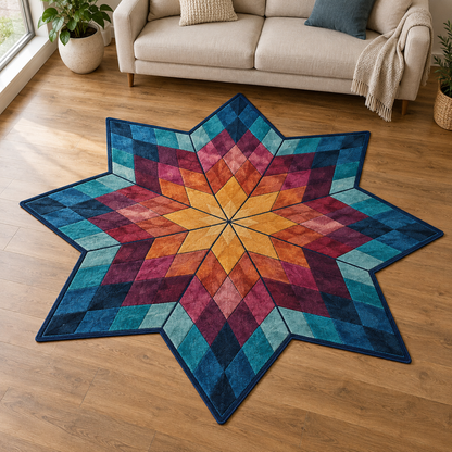Prismatic Quilt Star TD131026393 Custom Shape Area Rug