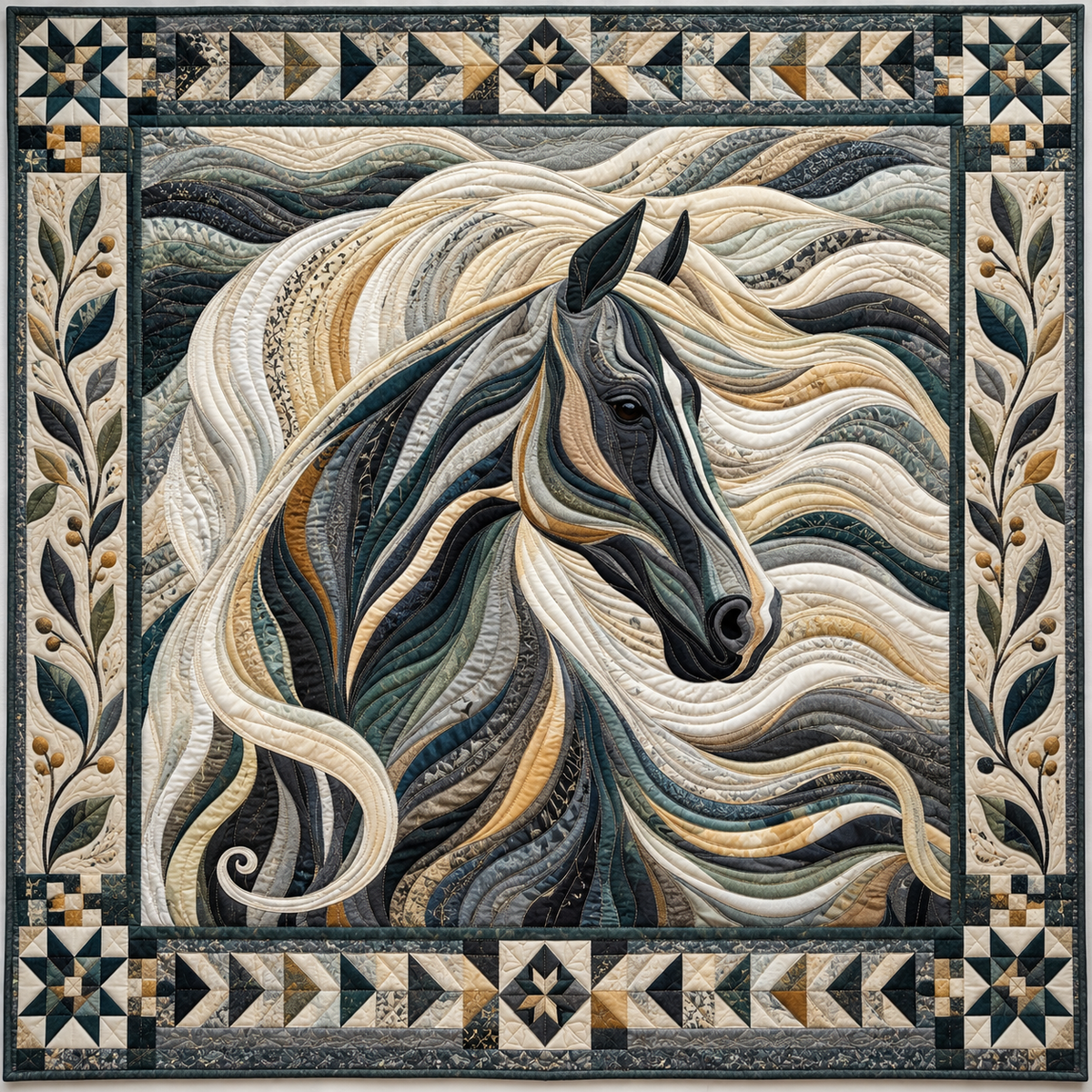Silver Mane Horse TD141026895 Quilt Blanket
