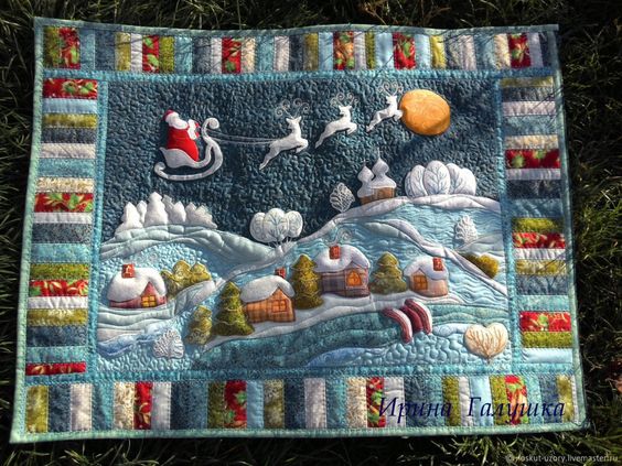 Christmas Village CLDY180624099 Quilted Placemats