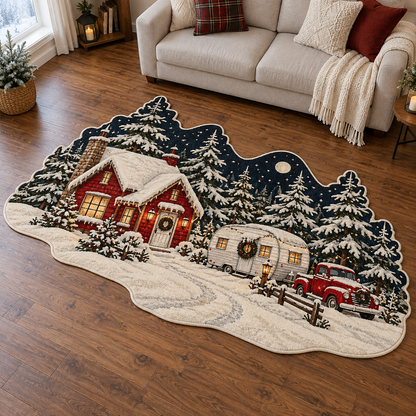 Christmas Village Caravan TD131026411 Custom Shape Area Rug