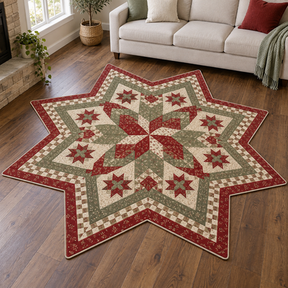 Country Christmas Starwork TD131026417 Custom Shape Area Rug