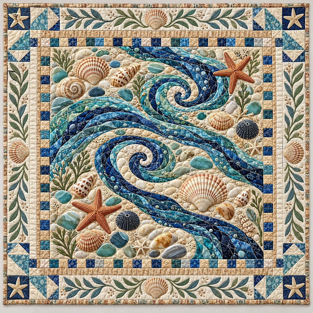 Ocean Shell Currents TD141026918 Quilt Blanket