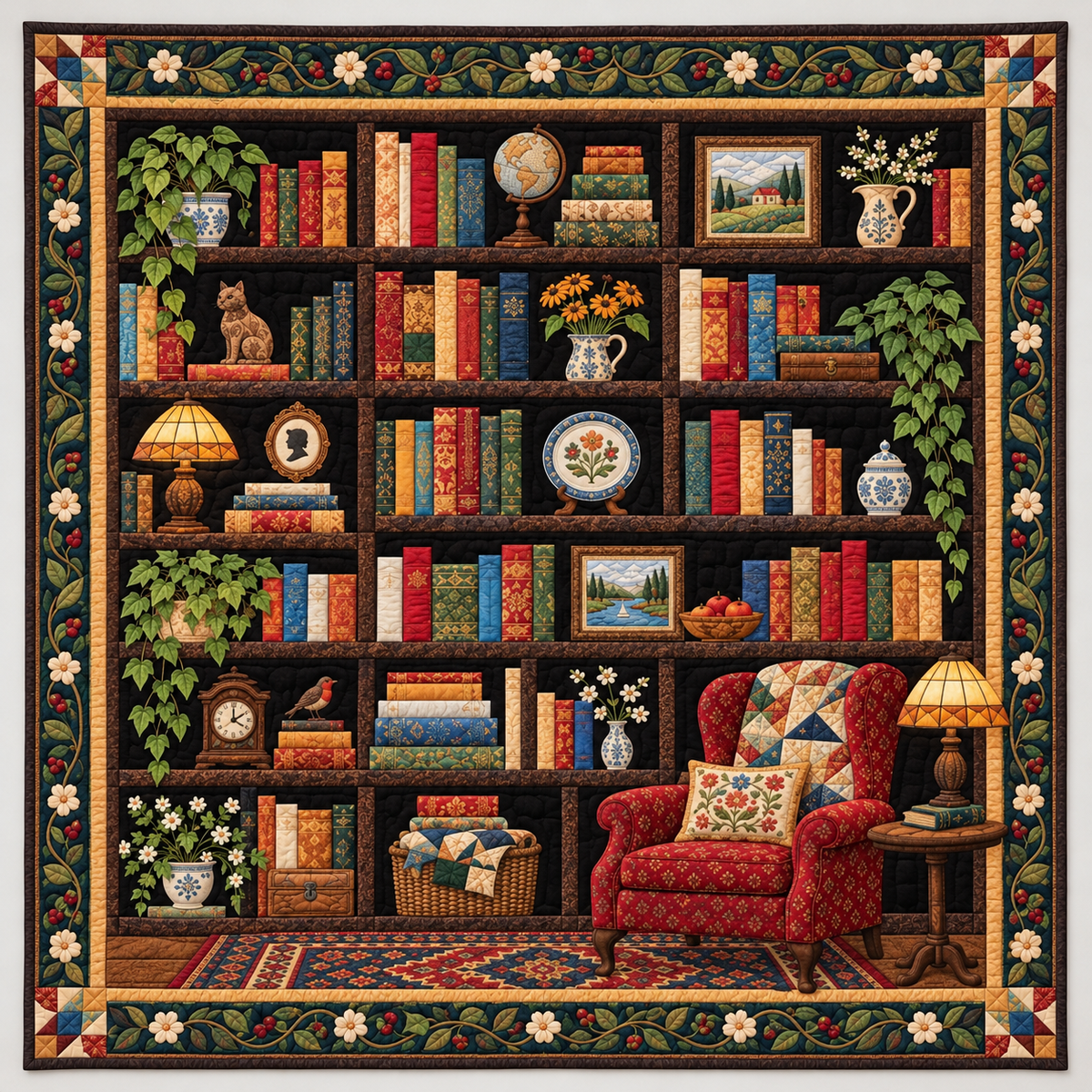 Cozy Library And Reading Chair TD141026420 Quilt Blanket
