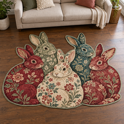 Patchwork Bunny Circle TD131026422 Custom Shape Area Rug
