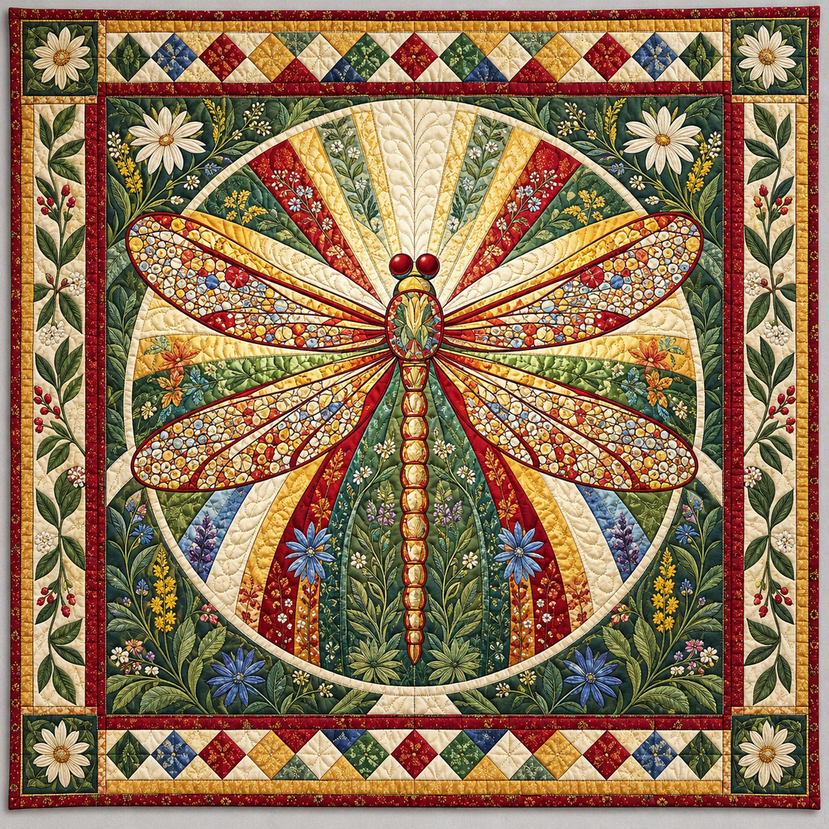 Golden Dragonfly TD141026926 Quilt Blanket