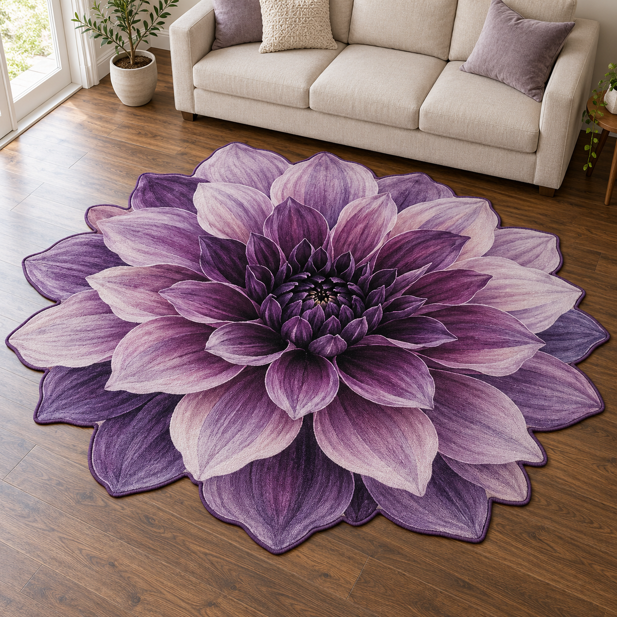 Amethyst Bloom TD131026432 Custom Shape Area Rug
