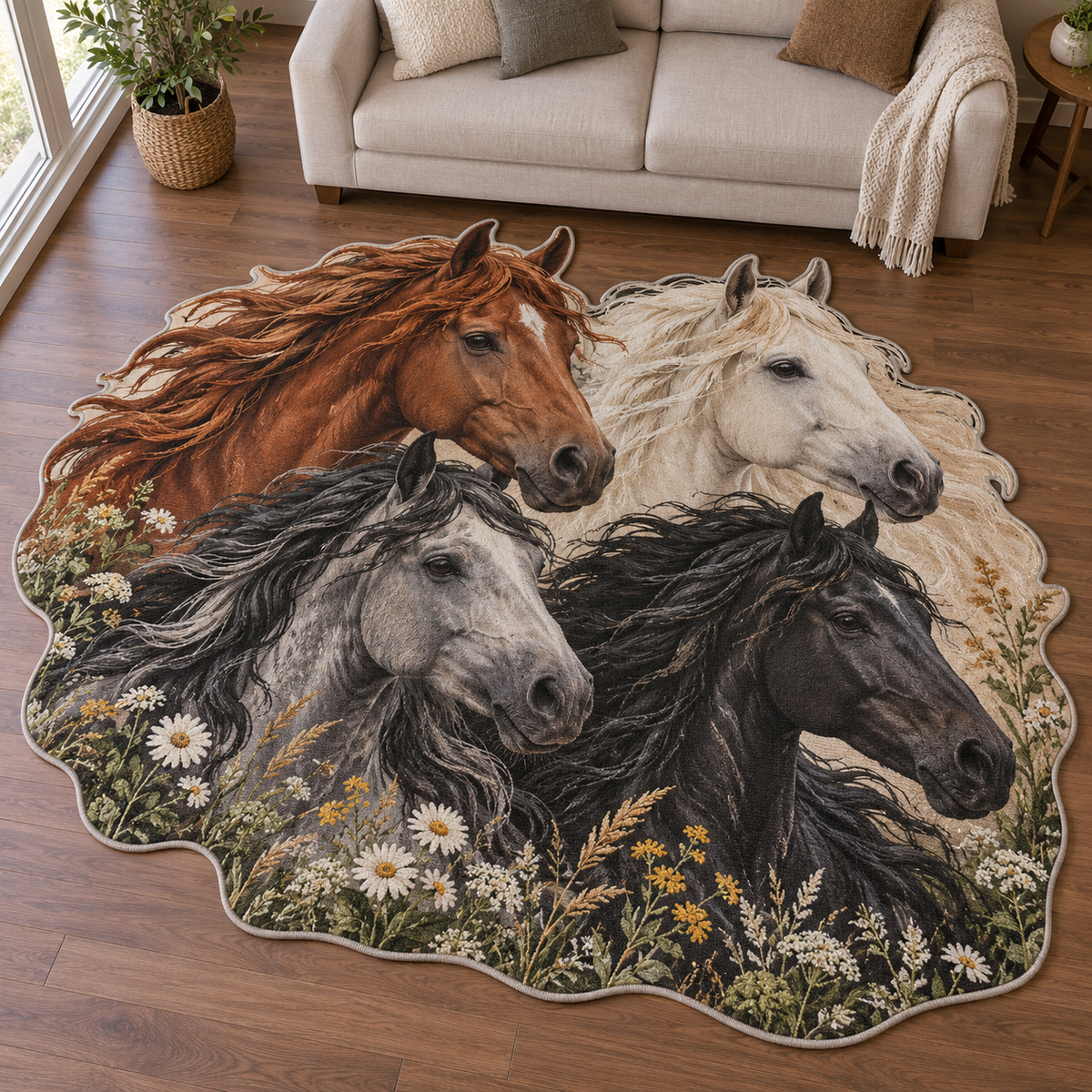 Wild Horse Meadow TD131026434 Custom Shape Area Rug