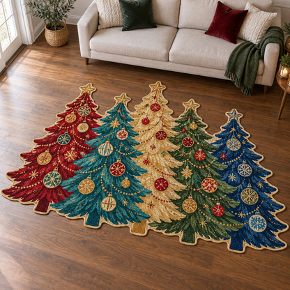 Colorful Christmas Forest TD131026439 Custom Shape Area Rug