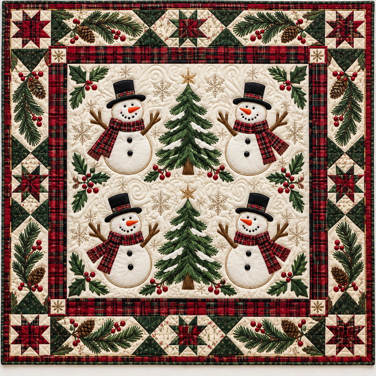 Snowman Plaid Lane TD141026941 Quilt Blanket