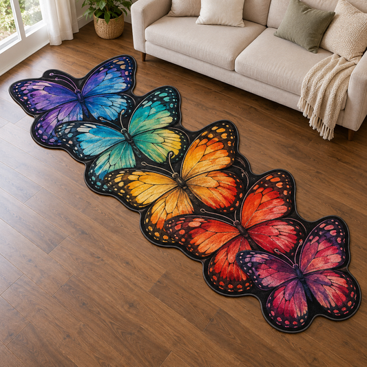 Rainbow Butterfly River TD131026447 Custom Shape Area Rug