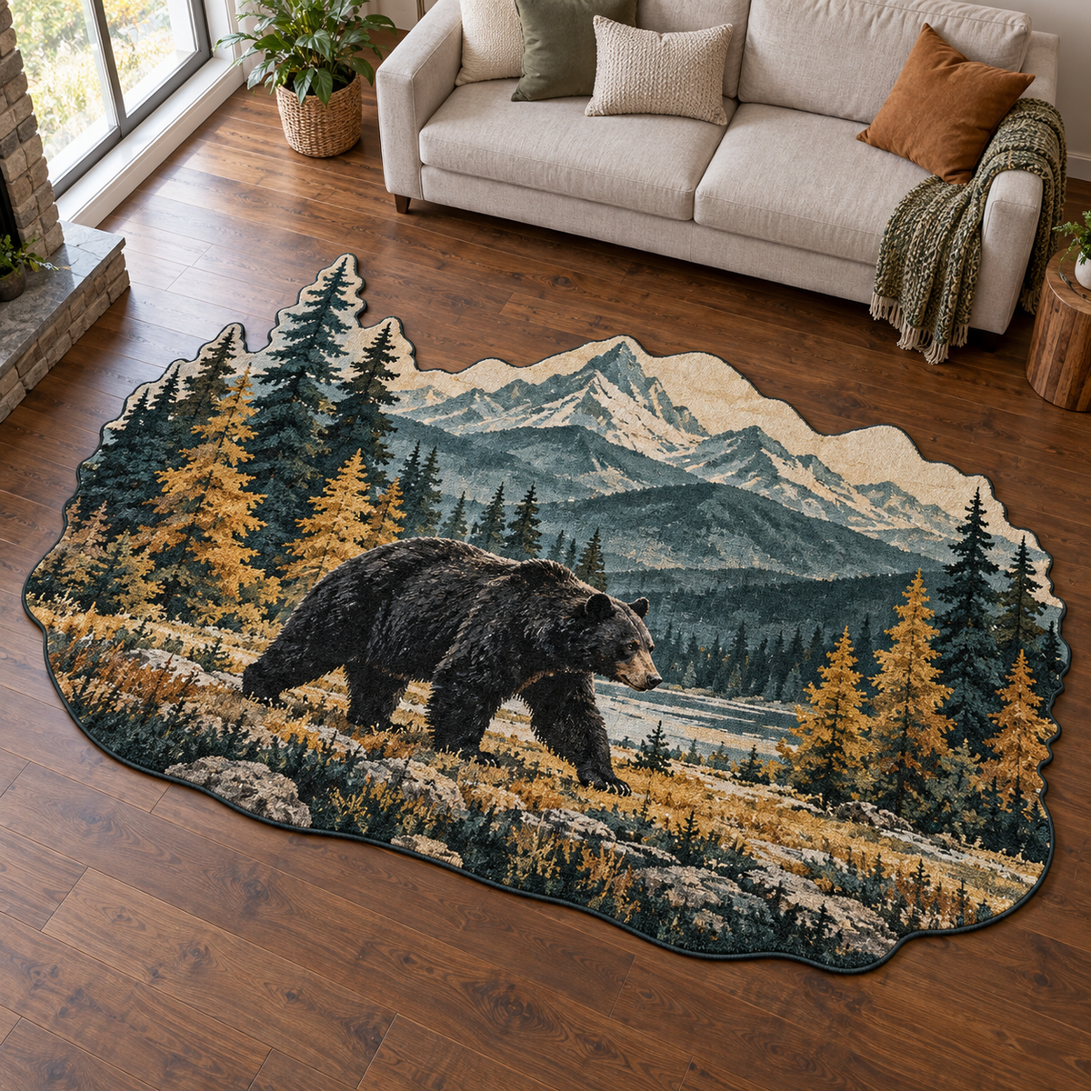 Bear Pine Twilight TD131026449 Custom Shape Area Rug