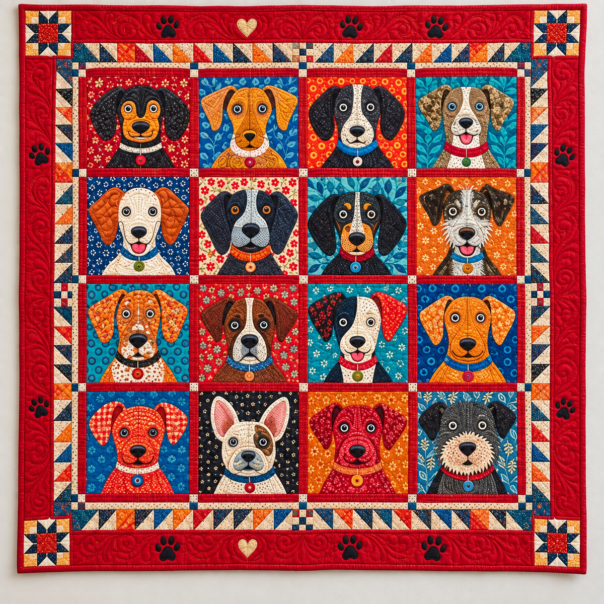 Bright Dog Portrait TD141026450 Quilt Blanket