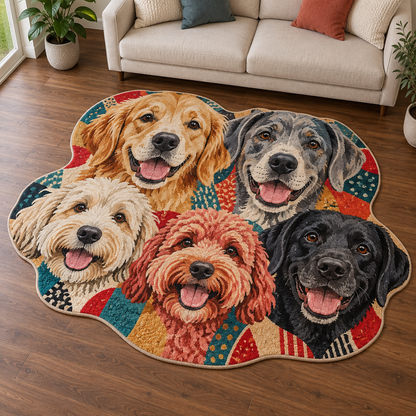 Dog Portrait Carnival TD131026451 Custom Shape Area Rug