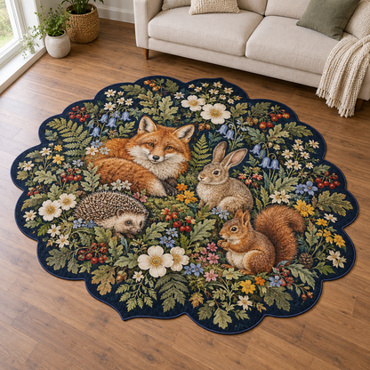 Woodland Storybook Circle TD131026454 Custom Shape Area Rug