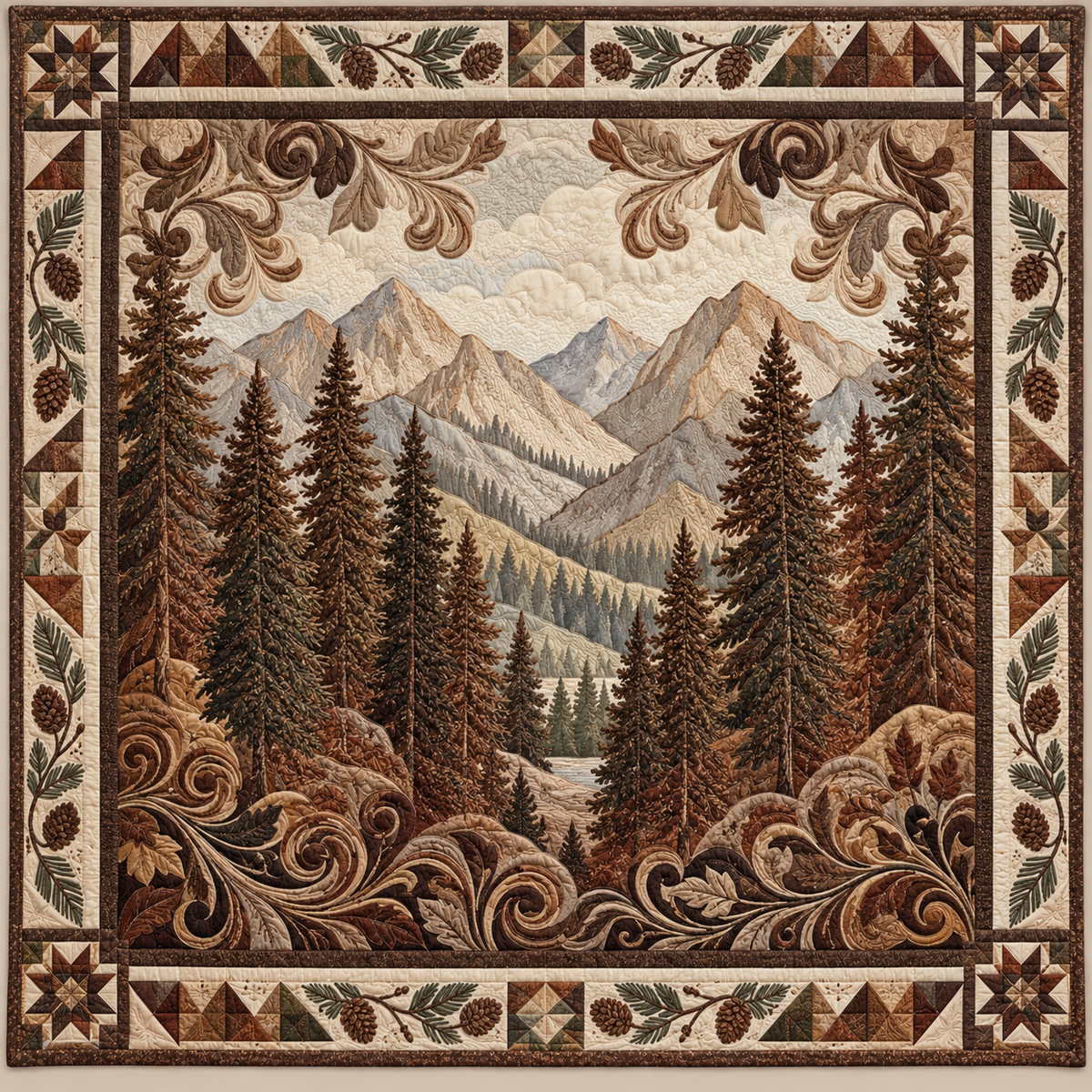 Sepia Woodland Curtains TD141026957 Quilt Blanket
