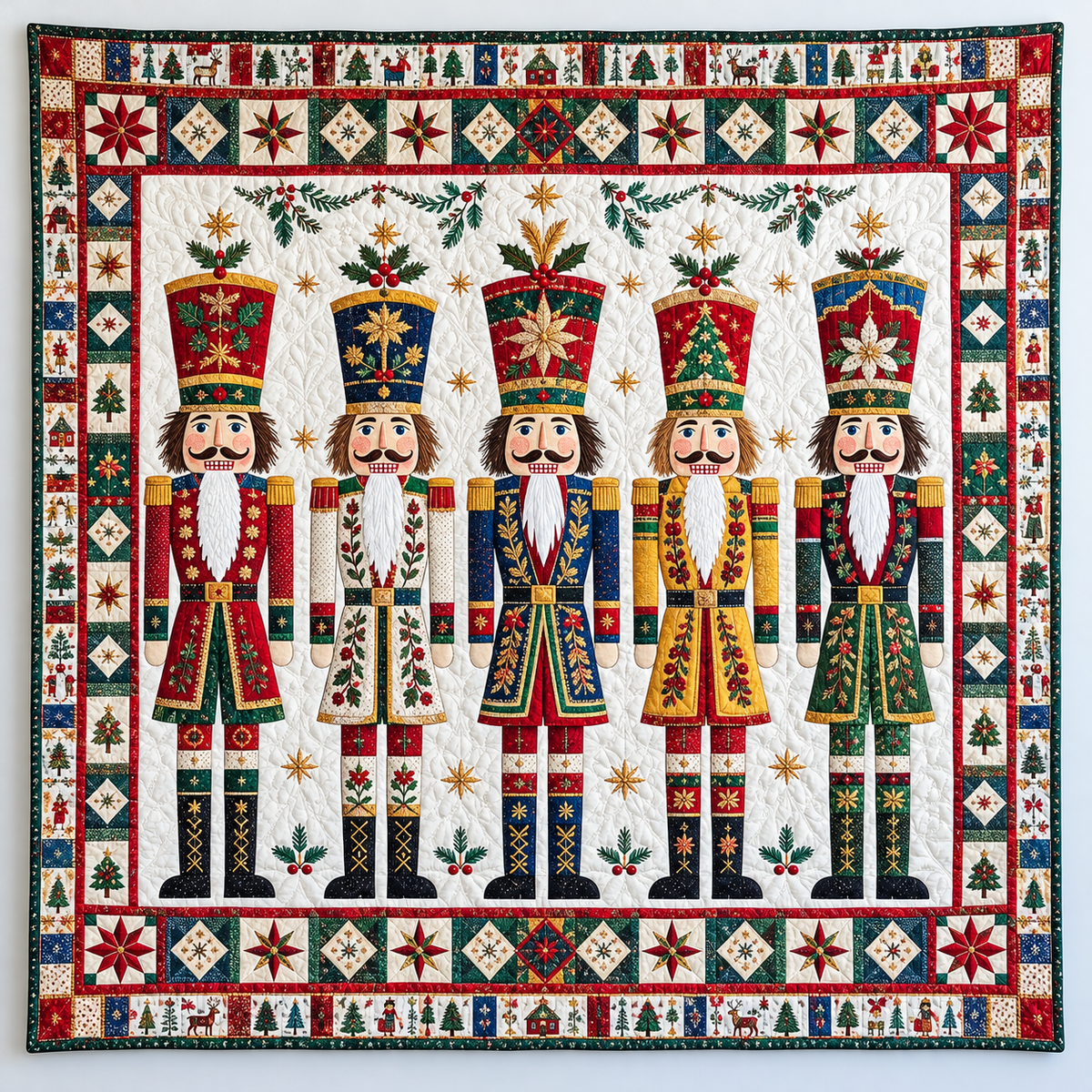 Brightly Dressed Nutcracker Parade TD141026461 Quilt Blanket