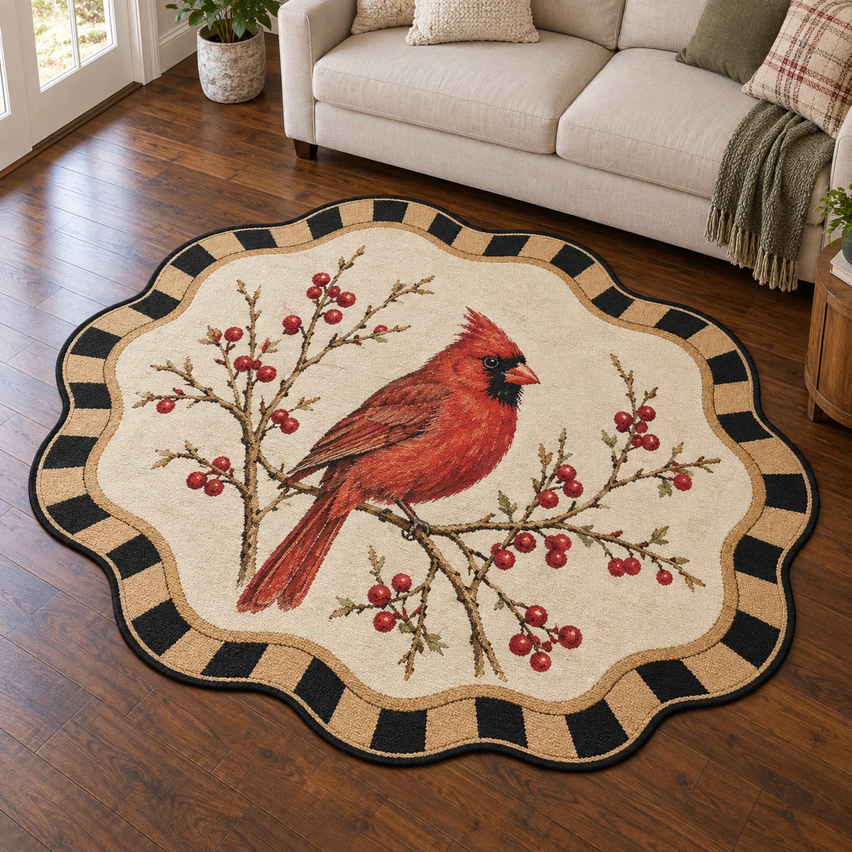 Cardinal Berry Check TD131026471 Custom Shape Area Rug
