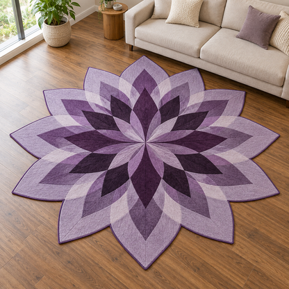 Purple Diamond Bloom TD131026474 Custom Shape Area Rug