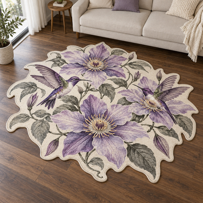 Lavender Hummingbird Pair TD131026478 Custom Shape Area Rug