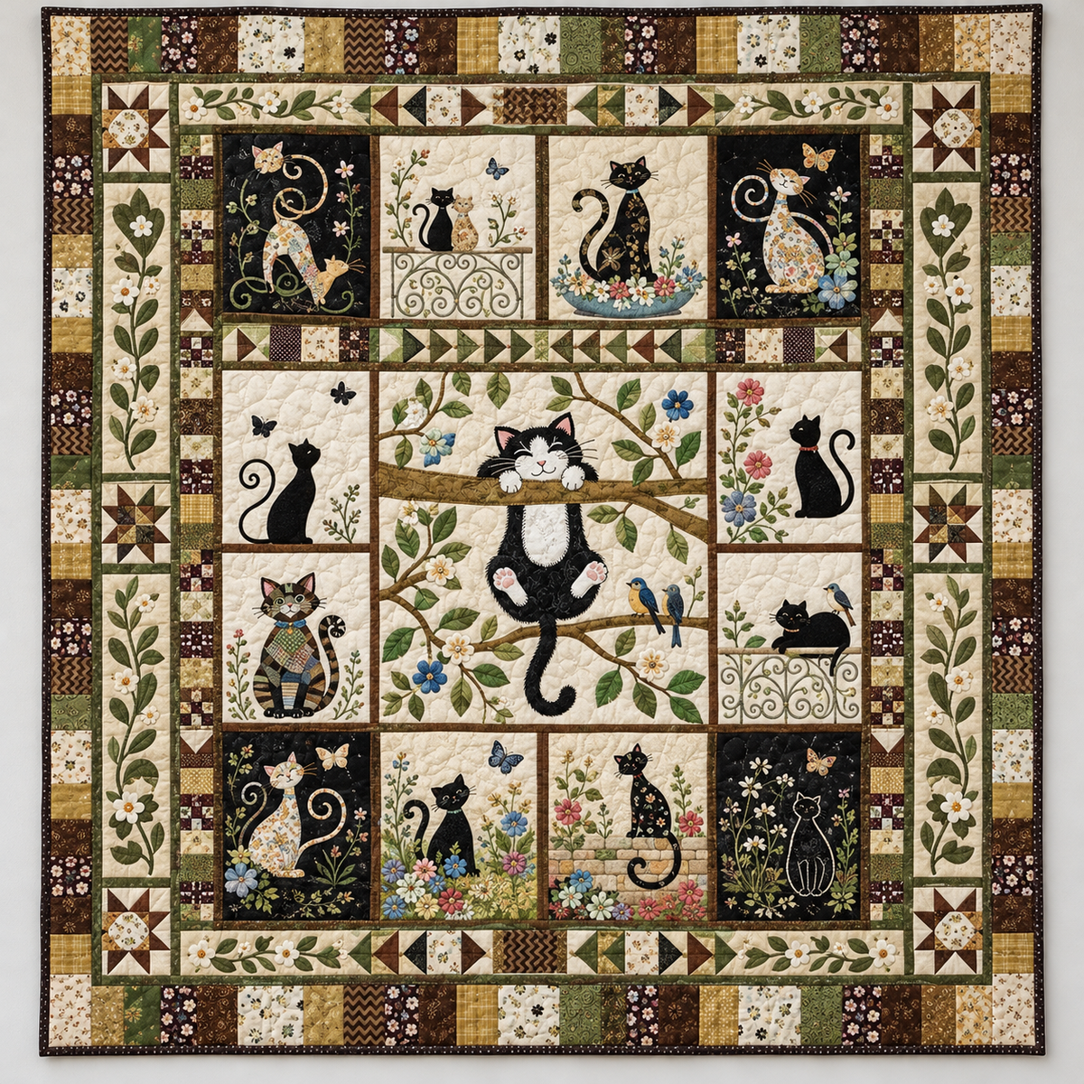 Rustic Cat Adventure TD141026478 Quilt Blanket