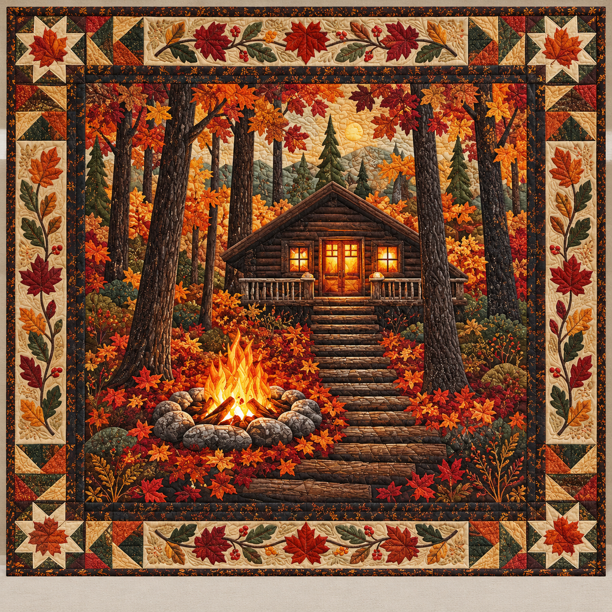Autumn Cabin Glow TD141026980 Quilt Blanket