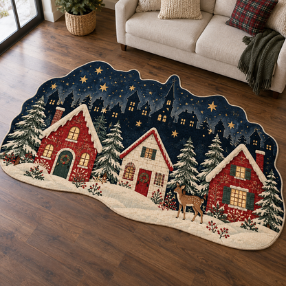Folklore Christmas Village TD131026481 Custom Shape Area Rug