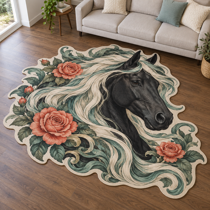 Black Horse Dawn TD131026482 Custom Shape Area Rug