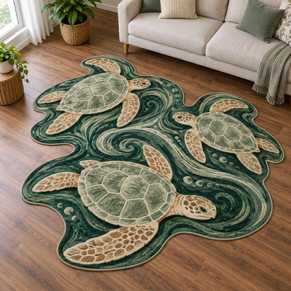 Sage Turtle Cove TD131026487 Custom Shape Area Rug