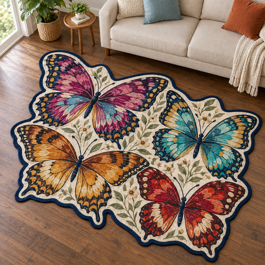Butterfly Cottage Rainbow TD131026492 Custom Shape Area Rug