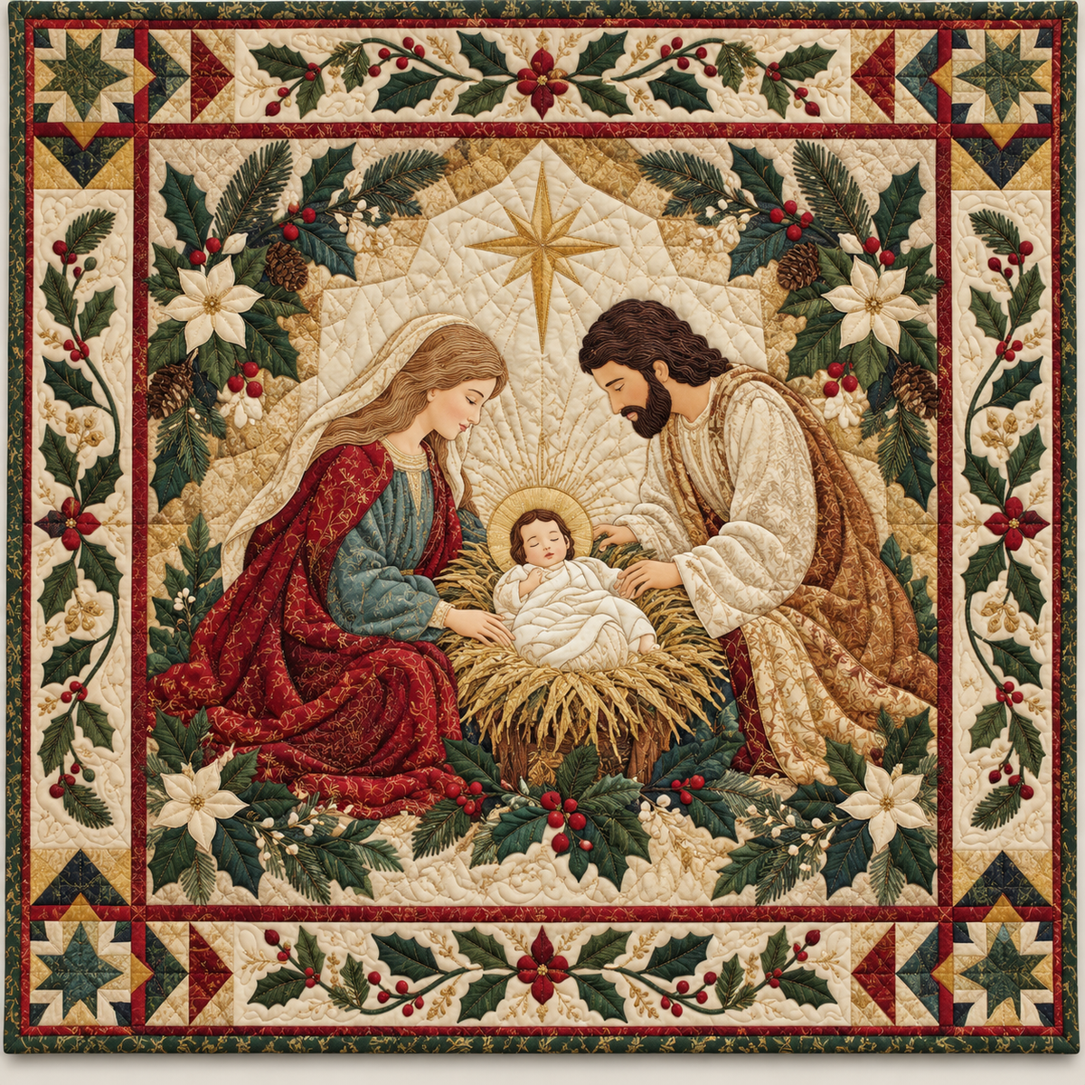 Peaceful Nativity Circle TD141026993 Quilt Blanket