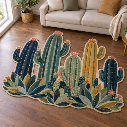 Desert Cactus Skyline TD131026498 Custom Shape Area Rug