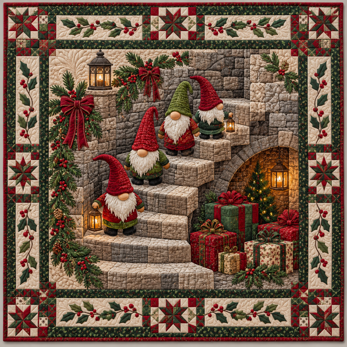 Gnome Staircase TD141026999 Quilt Blanket