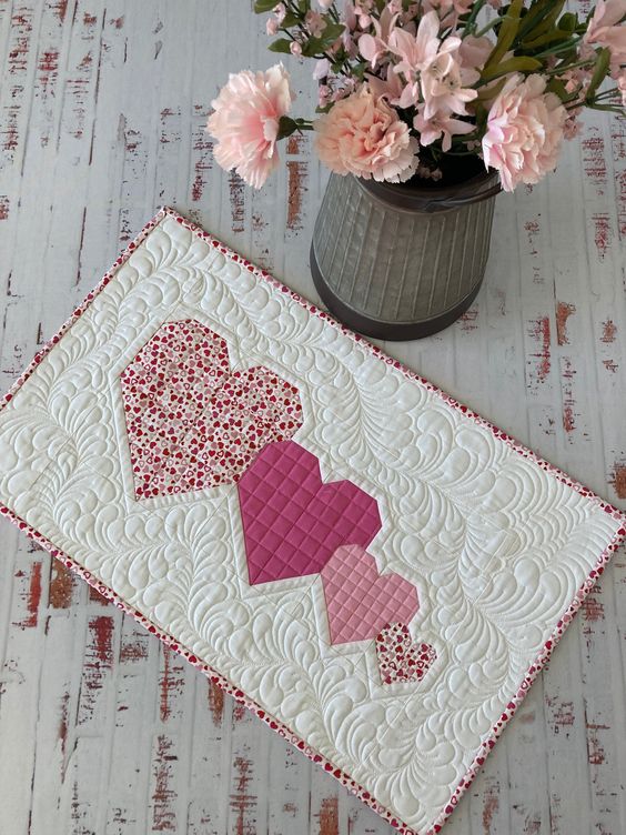 Heart CLDY040724180 Quilted Placemats