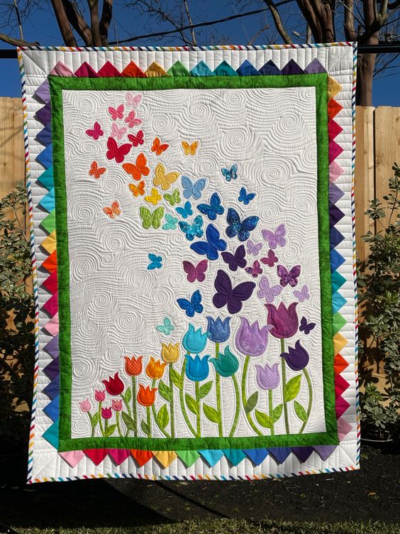 Butterfly Garden CLDY040724036 Quilt Blanket