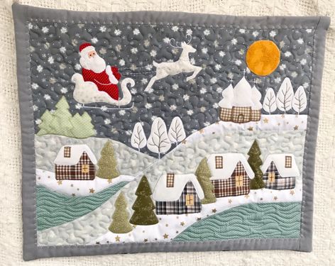 Christmas Village CLDY180624098 Quilted Placemats