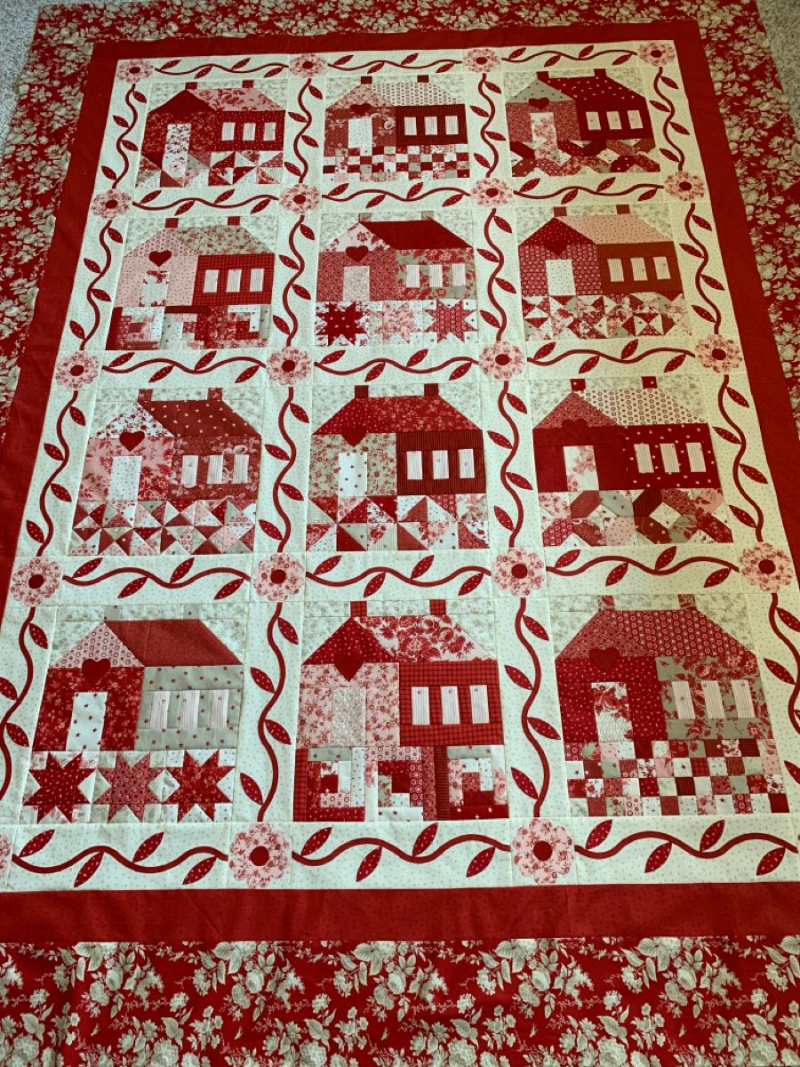 Valentine Houses CLDY040724095 Quilt Blanket