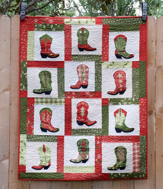 Christmas Cowboy Boots CLDY040724073 Quilt Blanket