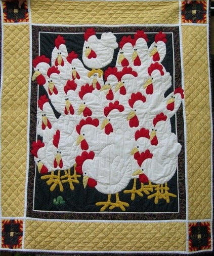 Chickens CLA2110089Q Art Quilt