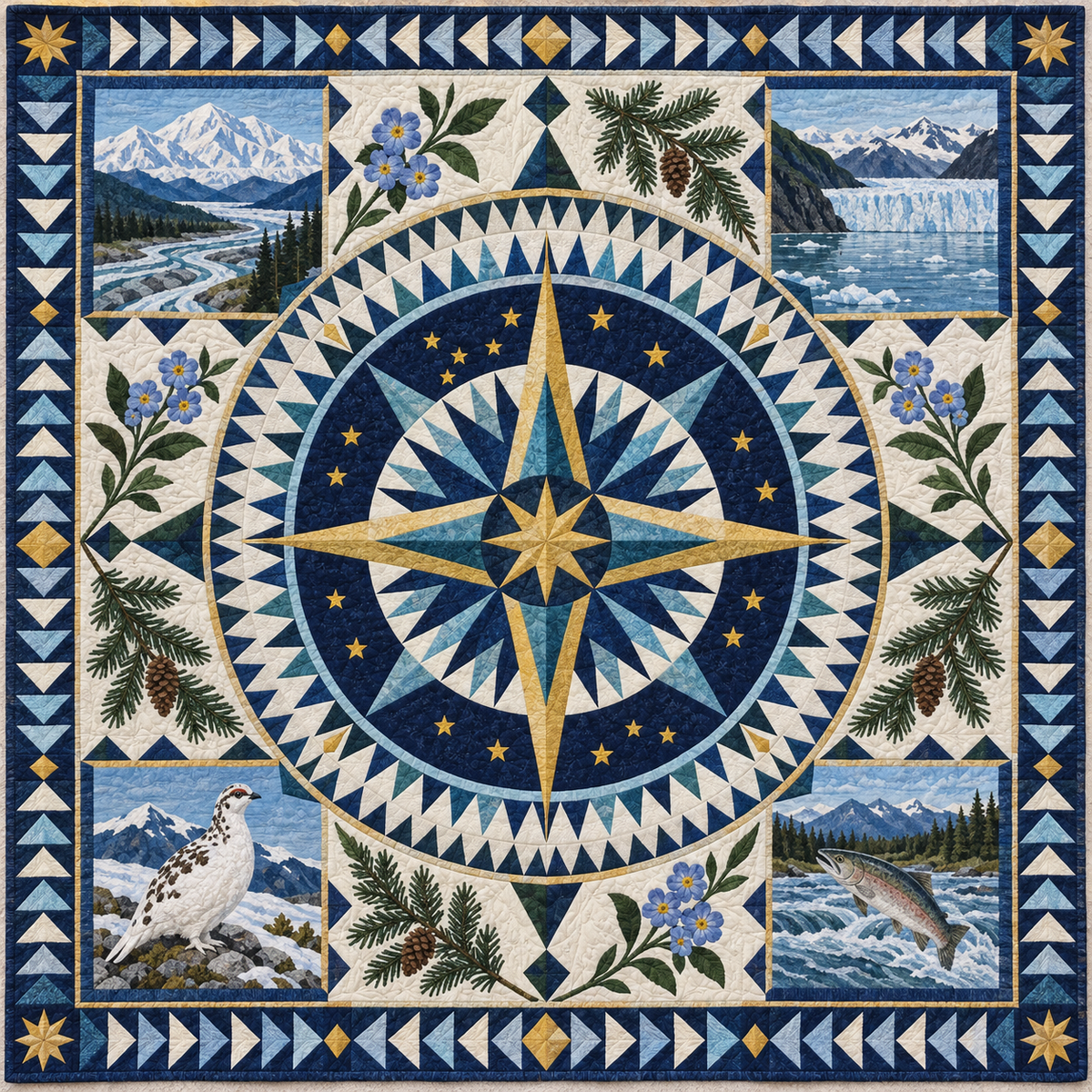 Alaska Radiant Compass TD181026407 Quilt Blanket